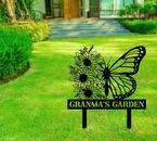 Butterfly With Sunflowers Garden Stake, Custom Butterfly Garden Sign, Home Decor