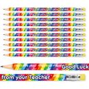 12 X Multicoloured Good Luck from your Teacher Pencils For Children Kids Pupils