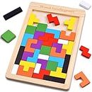 FFTROC Wooden Puzzles for Kids Ages 4-8 8-10 Thick Colorful 3D Russian Blocks and Brain Teaser Tangram Jigsaw STEM Intelligence Toys Educational Gift for Toddlers 3 4 5 6 7 Years Old Boys Girls