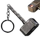 SIMBAE Cool Metal Hammer Lighter,Keychain Mini Vintage Texture Rechargeable USB Electronic Lighter,Windproof Touch Double-Sided Ignition,Suitable for Man (Bright Color)