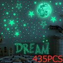 435Pcs Glow In The Dark Luminous Stars Moon Wall Stickers Kid Room Ceiling Decor