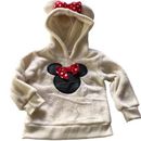 Disney Shirts & Tops | Baby Girl Soft White Fleece Minnie Mouse Hoodie With Ears And Bow | 12 Months | Color: Black/White | Size: 12mb