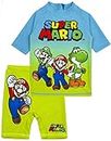 Super Mario Swimsuit Boys UV50 Sun Safe Two Piece Top & Shorts Swimming Costume 7-8 Years Blue