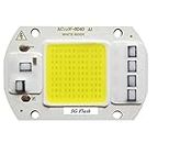 SG FLASH Metal 50 Watts LED Chip 220V Smart IC Square Flood Spotlight (Small, White) Electronic Components Electronic Hobby Kit |