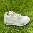 Nike Air Jordan 4 Retro Boys Size 12C White Athletic Shoes Sneakers BQ7669-100