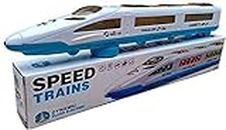 Yaayi Metro Train High Speed Bump&Go Action Bullet Train Toy For Kids,Colorful Led Light Effect&Musical Sound Toy For Both Boy'S&Girl'S,White