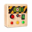 Clapstore Toys Portable Busy Board V4 for 1-6 Year Old Toddlers, Kids LED Light Toy Personalized Sensory Board Switch Box Spaceship Control Panel Montessori Baby Toy Activity Board