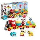LEGO 10941 DUPLO Disney Mickey & Minnie Birthday Train, Building Toys for Toddlers with Number Bricks, Cake and Balloons, 2 Year Old Girls & Boys Gifts