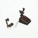 discountstore145 Doll House Accessory,Model Role Play Miniature Size Toy Retro Rotarys Telephone Accessories Kids Toy Furniture Accessory for Dolls House Decor Copper