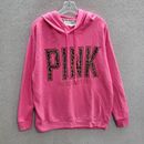 Victoria Secret PINK Women Sweater Small Pink 1986 Hoodie Cheetah Graphic Tunic