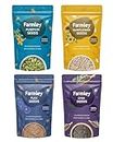 Farmley Seeds Combo Pack | 200 gram, each | Chia Seeds | Flax Seeds | Pumpkin Seeds | Sunflower Seeds (Pack of 4)