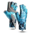 PROBEROS® Outdoor Sports Anti-Slip Fishing Gloves, UV Protection Fishing Fingerless Gloves UPF50+ Sun Gloves Men Women for Kayaking, Hiking, Paddling, Driving, Canoeing, Rowing (XL)