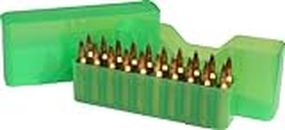 MTM 20 Round Slip-Top Rifle Ammo Box, Clear Green