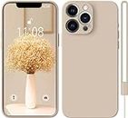 KPPIT iPhone 13 Pro Max Case Silicone 6.7 inch, Microfiber Lining iPhone 13 Pro Max Protective Case slim, Rubber Shockproof Case For iPhone 13 Pro Max,Khaki