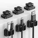 3-in-1 Cord Spring Clip Holder - Lamicall Small Clips for Desk Cable Organizer, Adhesive Adjustable Cable Holder for Charger Wire, USB Cord, Office, Car, Cord Management, Desk Accessories, 6Pcs