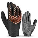 YYUFTTG Gants Cycling Gloves Bicycle MTB Gloves Long Finger Road Bike Gloves Comfortable Cycling Equipment Motobike Accessory (Color : Black Orange, Size : S)
