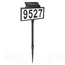 LeiDrail Solar Address Sign House Number Sign LED Illuminated Outdoor Address Plaque Waterproof Lighted Up for Home Yard Street