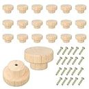 Bocotoer Pomelli rotondi in legno per armadi e cassetti, 40 mm x 25 mm, 20 pezzi