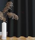Shree Shyam Furnishings Dim Out is Blackout Plain Solid Black Color Noise Reducing Room Darkening Curtains 7 feet - Set of 5 Piece, 7ft, Black