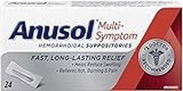 Anusol Multi-Symptom Hemorrhoidal Suppositories, 24 Count