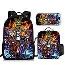 Cuxzaks 17Inch Cartoon Backpack 3PC Backpack Set Novelty Laptop With Lunch Box Pencil Bag Game Fans Gifts for Travel Sport, Style3