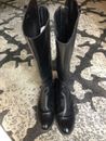 Black leather tall riding boots 6