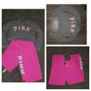 Victoria Secret pink Small Clothes lot womens Outfit Sweatpants Campus Crop Top 