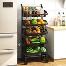 Utility Detachable Baskets Cart Home Storage Kitchen Trolley Shelf Rack Bedroom