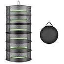 HASTHIP® 6 Layer Herb Drying Rack Net Mesh Herb Drying Rack Hanging Drying Mesh Rack with Separate Zipper Closure Airy Outdoor Hanging Drying Rack for Herbs, Fruits, Plants, Food, Seed
