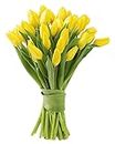 KaBloom PRIME NEXT DAY DELIVERY - Mother’s Day Collection - Bouquet of 20 Yellow Tulips Gift for Birthday, Sympathy, Anniversary, Get Well, Thank You, Valentine, Mother’s Day Flowers