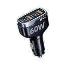 Fuel co 60W Type C Car Charger PD 30W + 30 W + 18W + 20W 4-Ports USB-C Fast Charge Dual USB C PD30W + PPS30W USB A QC USB-A Type-C Port Support Compatible iPhone 14 13 12 11 Pro Max Plus Pixel Samsung