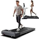 FYSIQ Walking Pad Desk Treadmill, Under Desk Treadmills for Home Office, 2 in 1 Walking and Jogging Machine, with Dual Remote Control Methods (Bluetooth & Wireless), with Lifetime Free APP