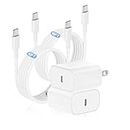 for iPhone 15 Charger Fast Charging 10ft,Apple 20W USB C Wall Block and Type C to C Cable Cord,iPad Pro Plug Power Adapter Cube Brick for iPhone 15 Pro Max/15 Plus/iPad 12.9/11inch/Air/Mini/4th/6 Gen