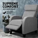 Artiss Recliner Chair Luxury Sofa Lounge Armchair Padded Linen Fabric Couch Grey