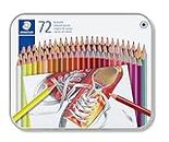 STAEDTLER Buntstifte, traditionelle Sechskantform, entsprechend Spielzeugrichtlinie EN71, Metalletui mit 72 leuchtenden Farben, 175 M72