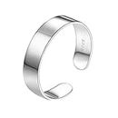 PROSILVER Damen Herren Ring - 925 Sterling Silber Offener Ring 5mm breit hochglanzpoliert Band Ring verstellbar Schmuck Accessoire für Jahrestag Geburtstag