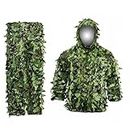 fanelod Combinaison Ghillie - Costume Camouflage feuillu 3D - Ghillie Suit pour Hommes Femmes Unisexe, Camouflage 3D Leaf pour la Chasse