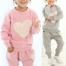 Kids Baby Girls Long Sleeve T-Shirt Tops+Pants Set Tracksuit Clothes Outfits UK