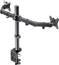 ErGear Dual Monitor Stand for 13 to 32 Inch Screens, Dual Monitor Arm Mount Ergonomic Viewing Angle, Adjustable Tilt ±45°/ Swivel 180°/ Rotate 360°/ VESA 75/100mm