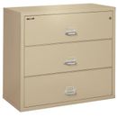 FireKing 3-Drawer Lateral File Cabinet Metal/Steel in White | 40.25 H x 44.5 W x 22.125 D in | Wayfair 3-4422-C (parchment) (w/ 3006 Lock)