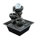Indoor Stone Fountain Water Feature LED Lights Polyresin Statues Home Decor
