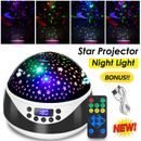 LED Galaxy Starry Night Light Projector Star Sky Party Baby Kids Room Lamp USB