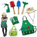 Born Toys Kids Gardening Set, Garden Tools, Kids Gardening Gloves and Washable Apron Set for Real or Sand Gardening and Dress up or Halloween…