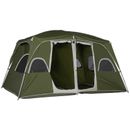Outsunny Campingzelt, Familienzelt 4-8 Personen 2 Zimmer einfache Einrichtung, grün