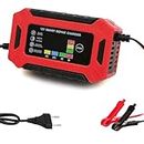 FOVANI 12V Battery Charger, 6 AMP, Heavy Duty Jump Starter for Car Battery, Portable Trickle Maintainer with Auto Cut Off for Bike, Rickshaw, Motorcycle, Lead Acid Battery