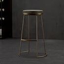 Indian Decor. 45331 Bar Chair Metal Leg PU Seat Nordic Style Bar Stool Kitchen Breakfast Counter Dining Chairs High Barstools -Concise and Practical Gold-65cm