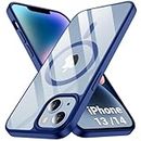 TheGiftKart Ultra-Hybrid Back Cover Case for iPhone 13 / iPhone 14 Compatible with MagSafe | Camera Protection | Crystal Clear Transparent Back Cover Case for iPhone 13 / iPhone 14 (PC & TPU, Blue)