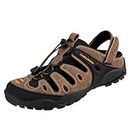 CAMELSPORTS Men’s Hiking Sandals Waterproof Closed Toe Sport Athletic Sandals Summer Outdoor Sandals Comfortable Walking Sandals Lightweight Trail Casual Sandals Water Shoes, Brown, 11