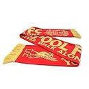 Liverpool FC You'll Never Walk Alone Red Gold Crest Liverbird Scarf LFC Official