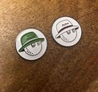 2 marcatori palline da golf Malbon - Cappelli a secchio verdi e bianchi